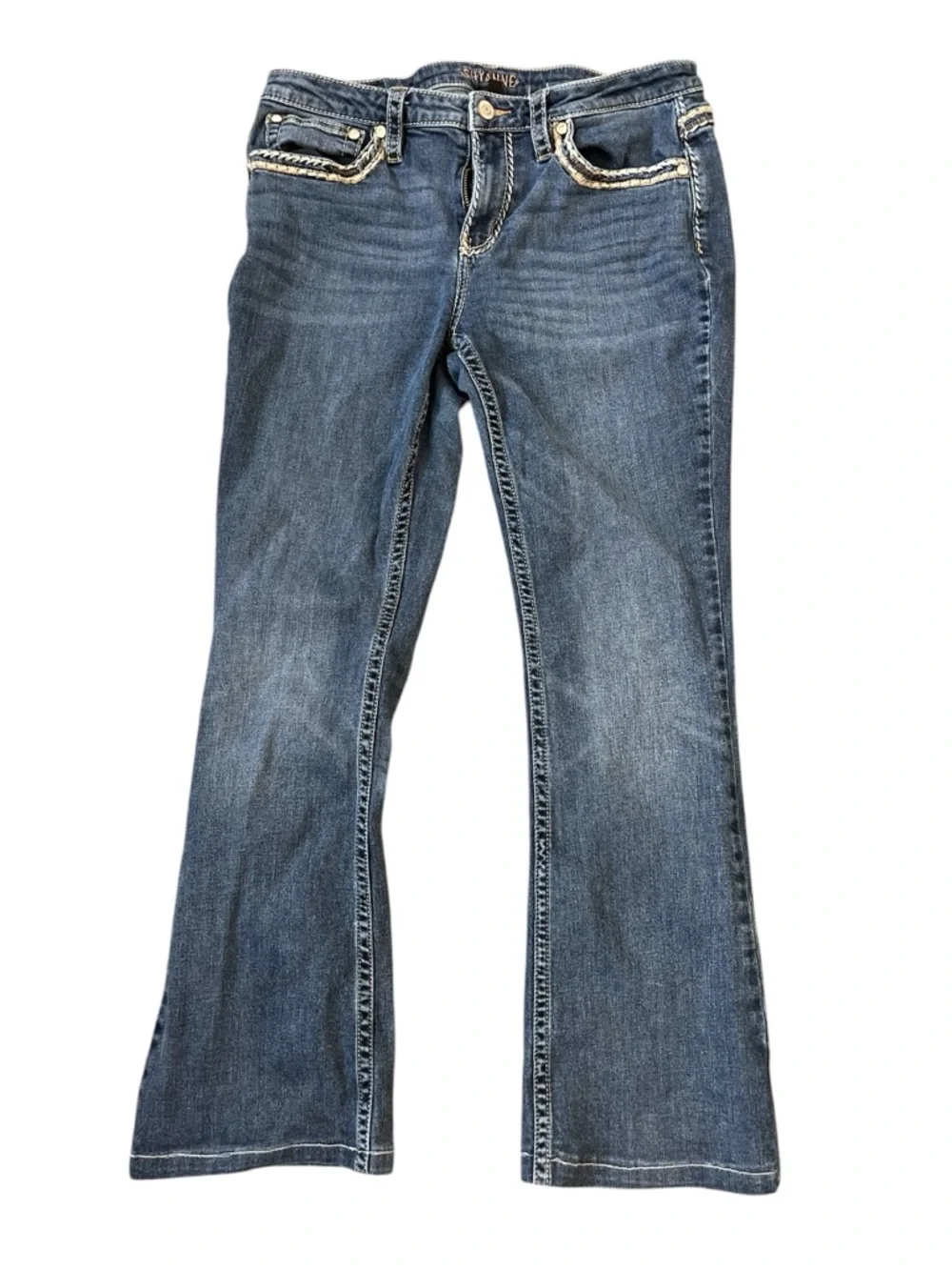 Shyanne Bootcut Jeans Women’s Size 33 Western Embroidered Pocket Mid Rise Denim
